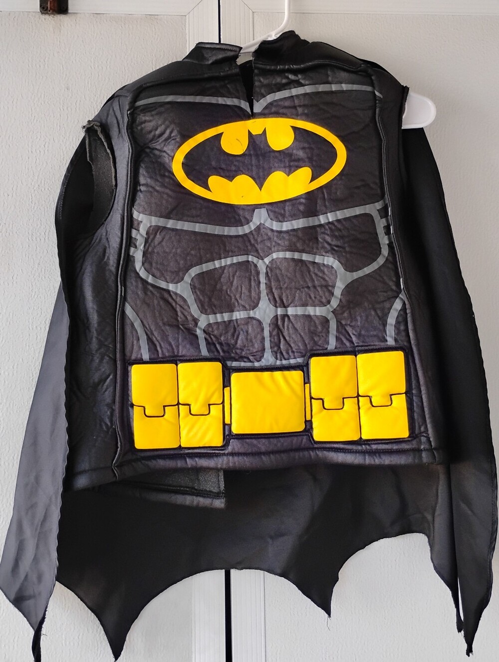 DC Comics Batman Kids Muscle Chest Vest with Cape - Black and Yellow